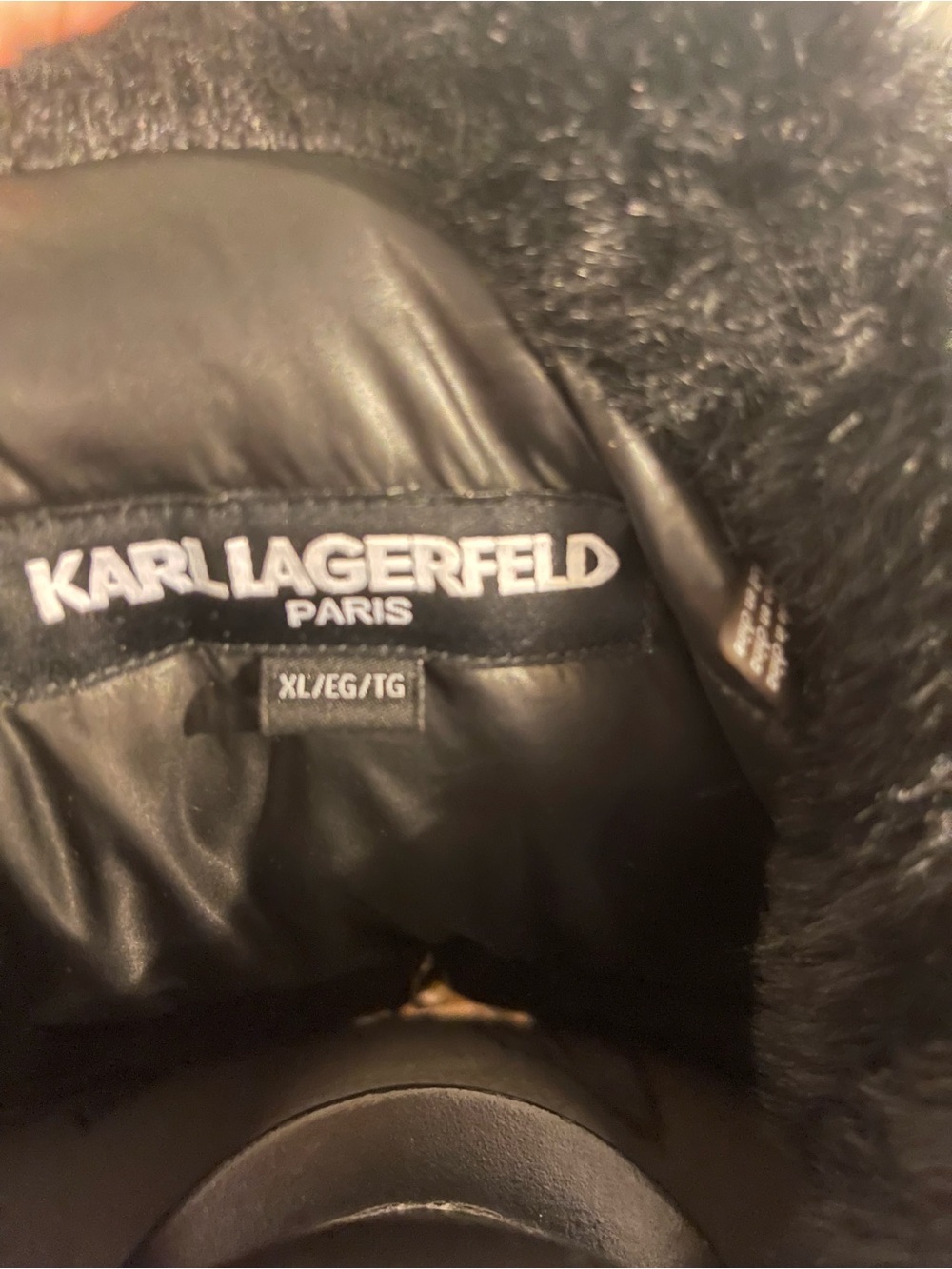 Karl Lagerfeld Women’s Black Hooded Puffer Jacket - Picture 3 of 5